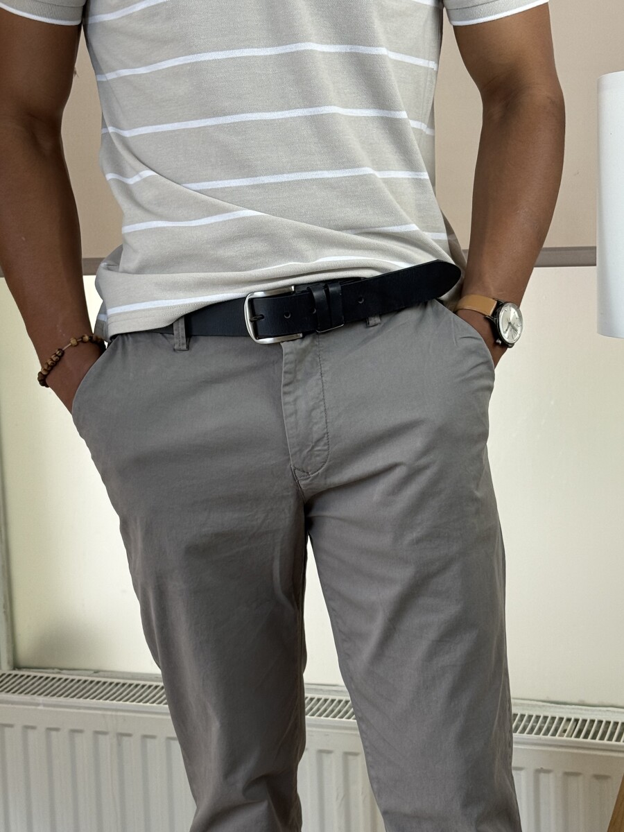 Férfi vászon nadrág - homok - Kép 5