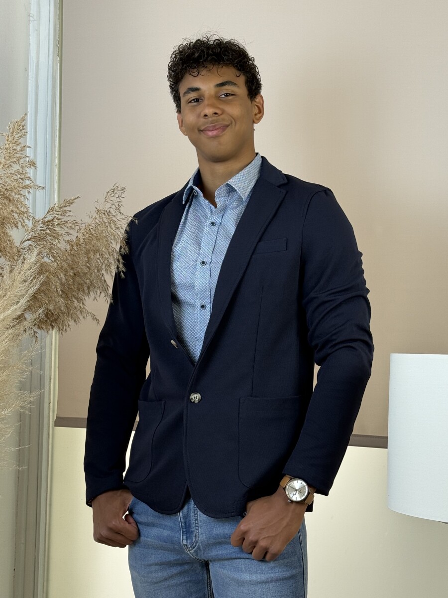 Férfi zakó - sötétkék - Kép 6