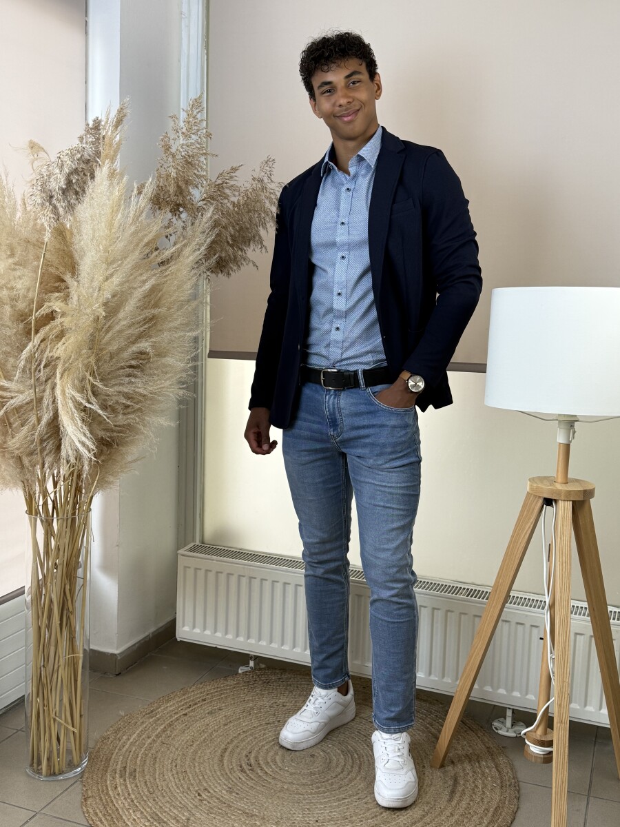 Férfi zakó - sötétkék - Kép 7