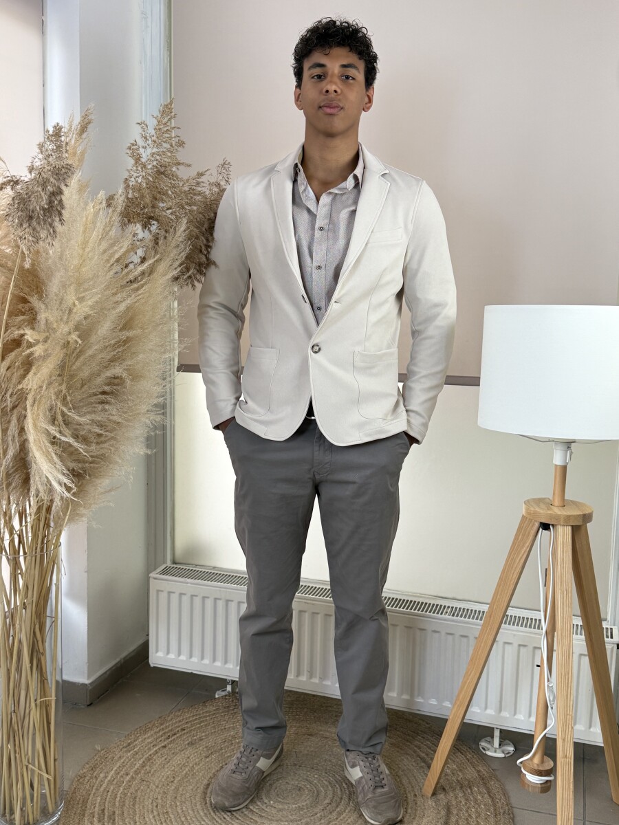 Férfi zakó - bézs - Kép 11